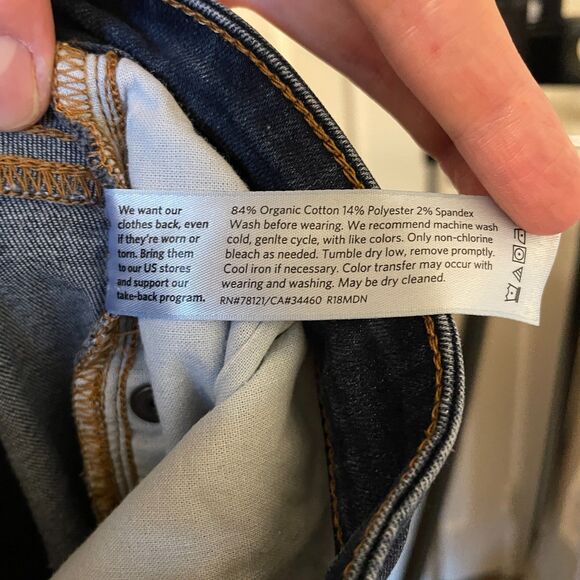 Eileen Fisher | Dark Wash Organic Cotton Straight Leg Jeans 12 - Picture 5 of 5